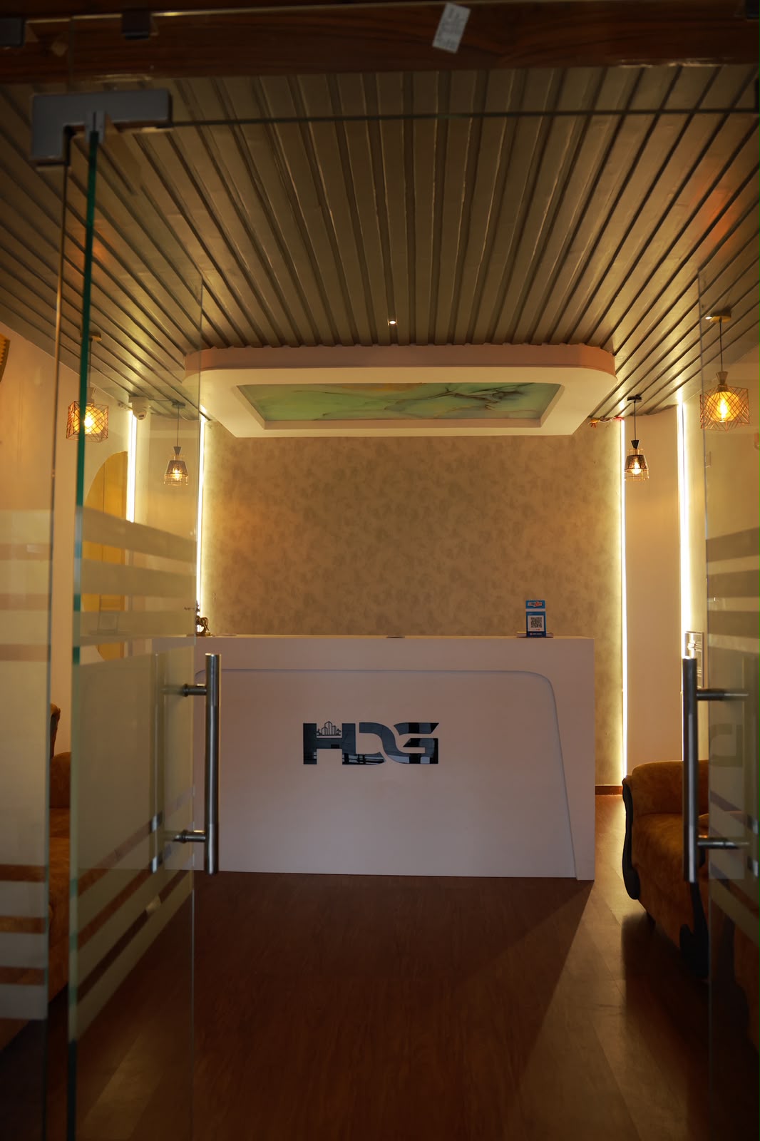 Reception area at Hotel Dharani Grand Khammam